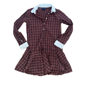 Polo Ralph Lauren Vintage Casual dress Wanita red plaid Size 14 A001819